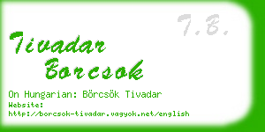 tivadar borcsok business card